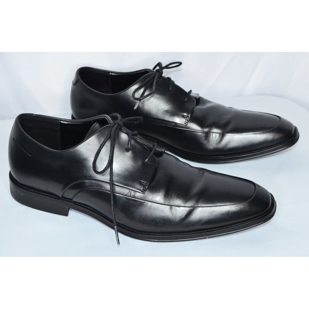 Kenneth Cole New York Shore-Footed Oxford Leather Lace Up Shoes Black 11M